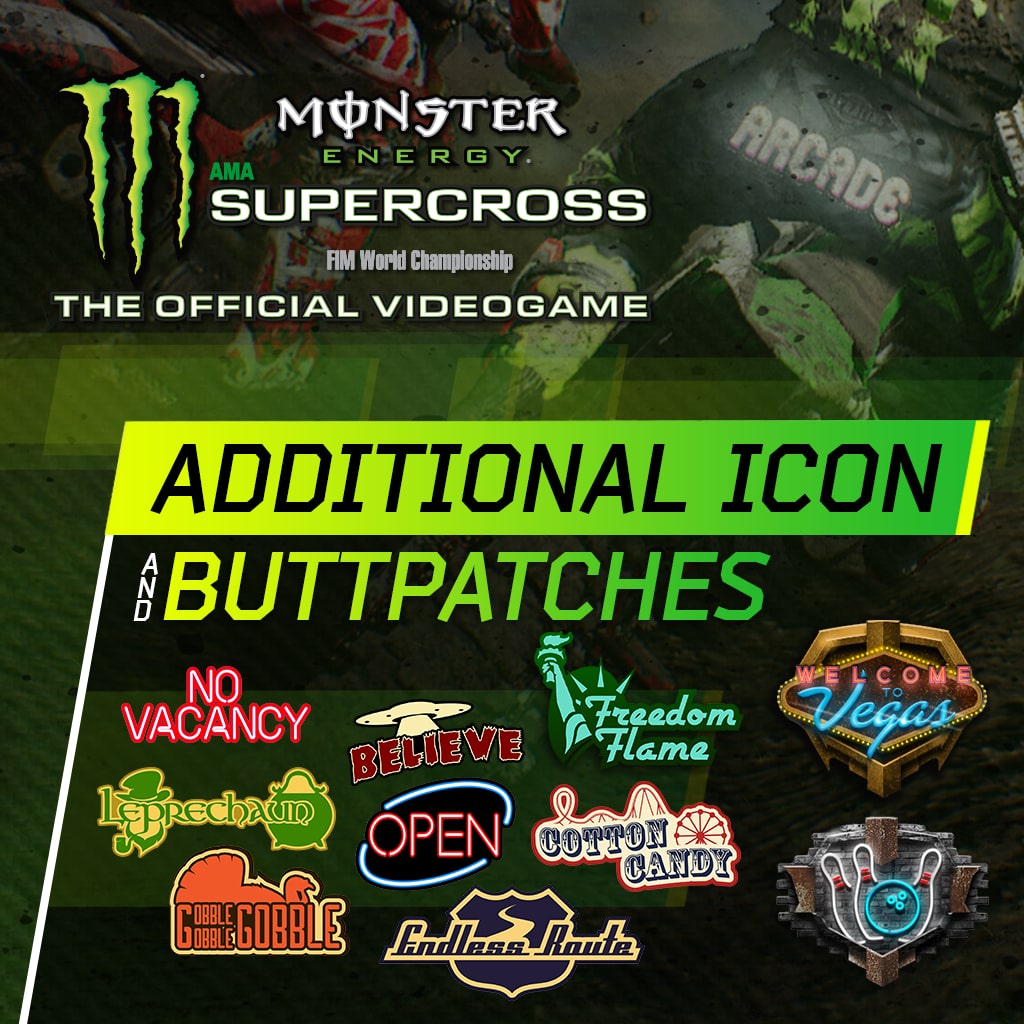 Monster Energy Supercross - Additional Icons ＆ Buttpatches (English Ver.)