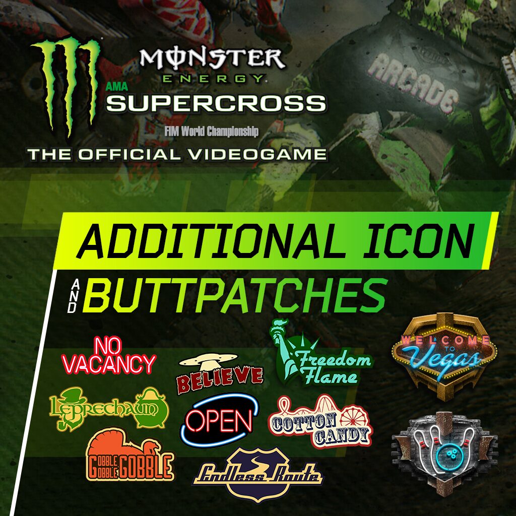 Monster Energy Supercross - Additional Icons & Buttpatches