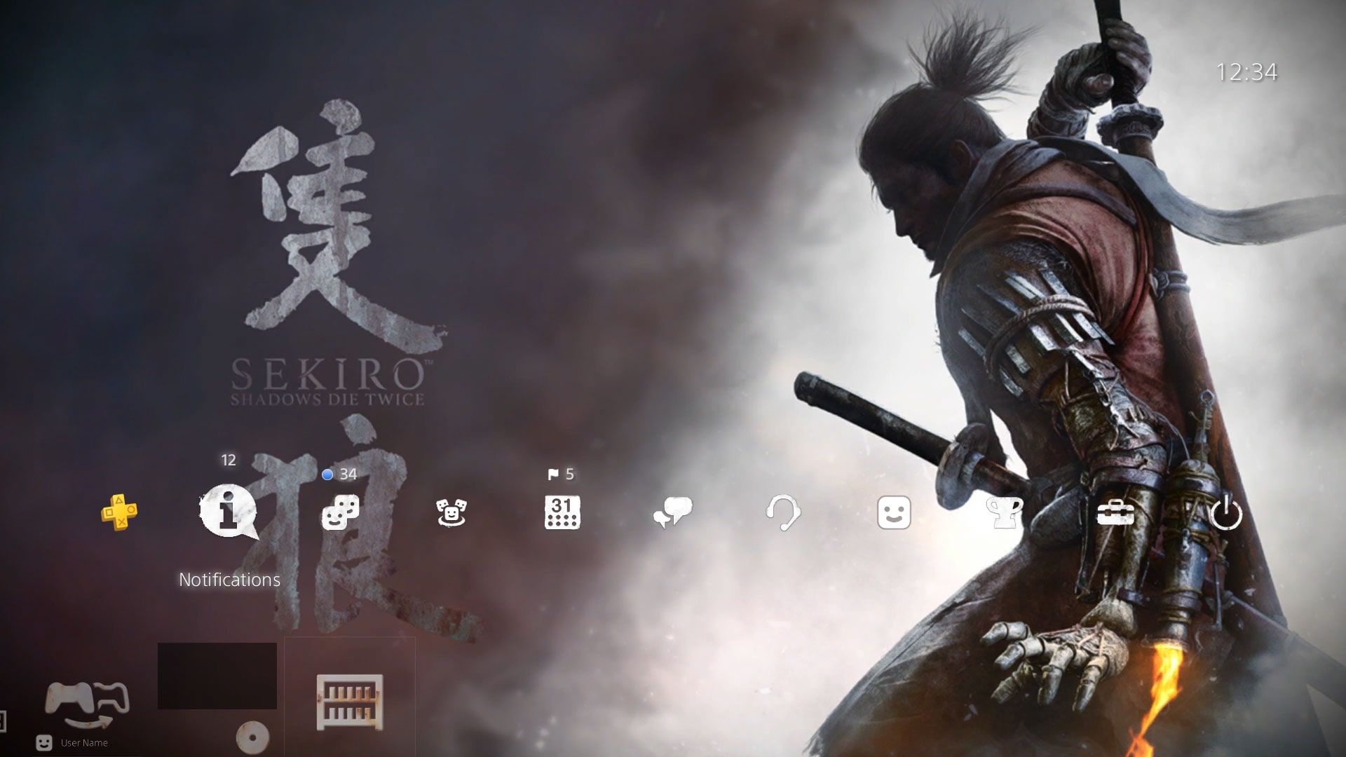 NPtnNhNb Sekiro Launch PS4 Theme Screenshot 01 1920x1080 
