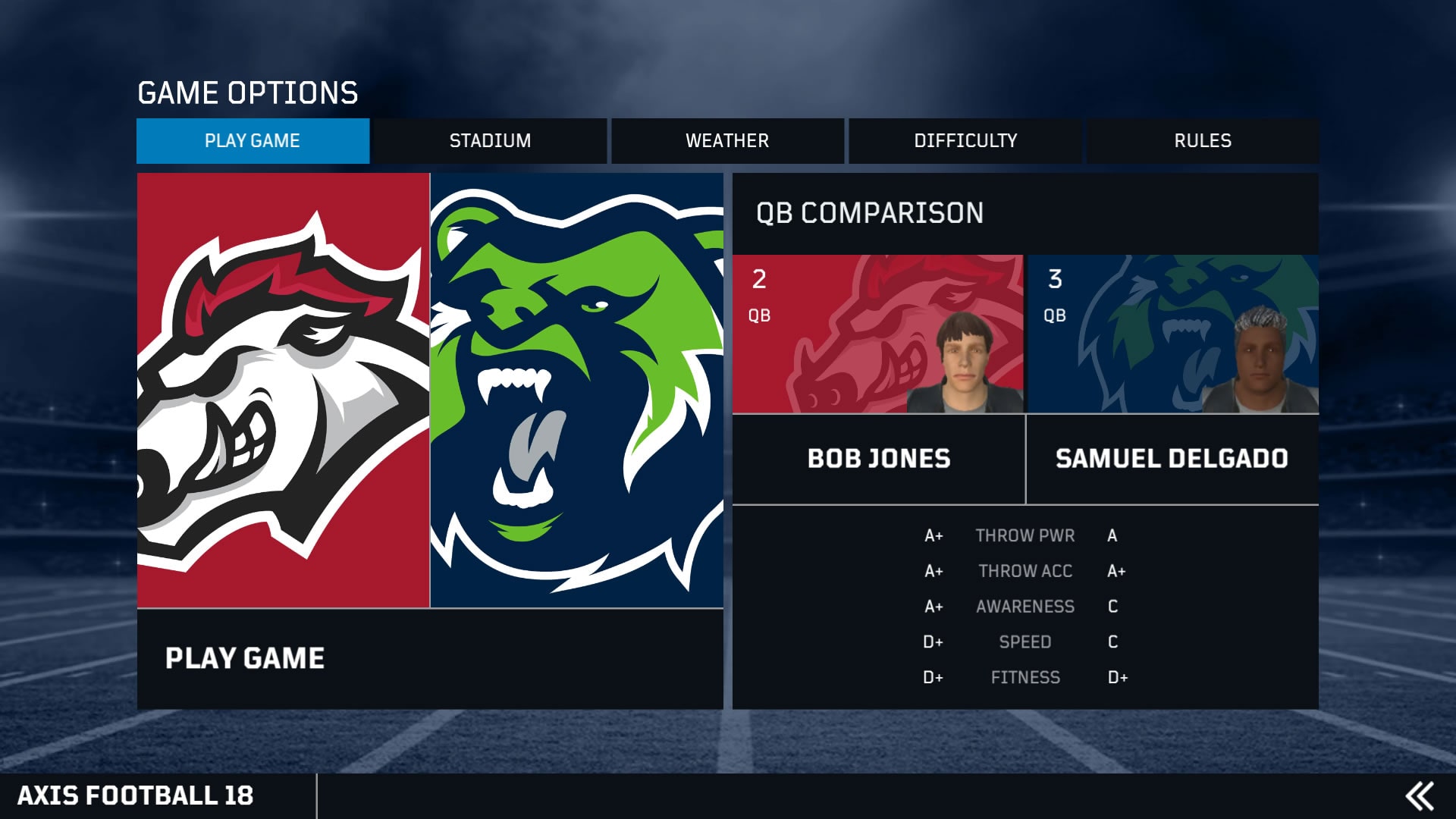 #10. Axis Football 2018 (PlayStation) Podle: Axis Games, Inc.