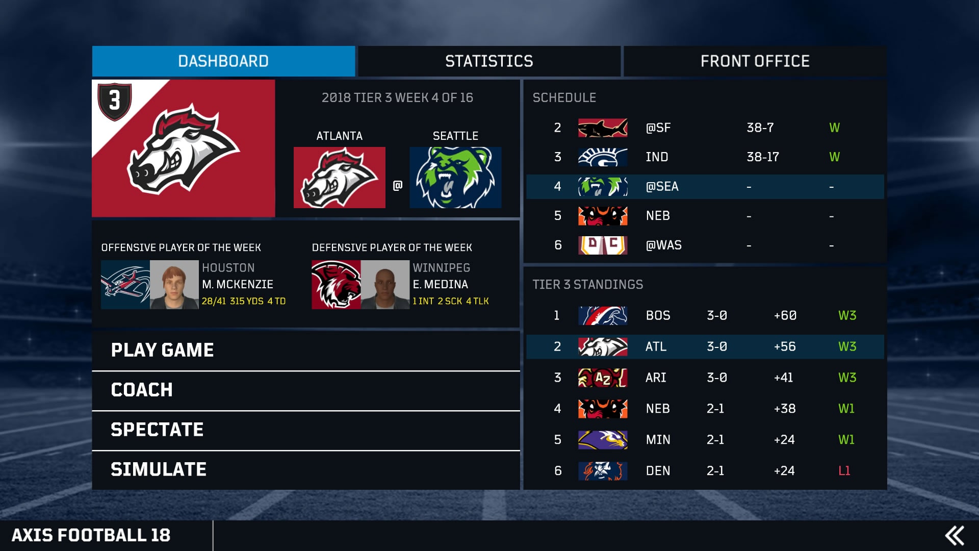 #6. Axis Football 2018 (PlayStation) Podle: Axis Games, Inc.