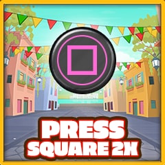 Icon for Press Square button twice