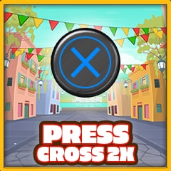Icon for Press Cross button twice