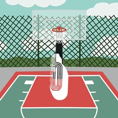 Icon for The Olympic basketball games were held outdoors, in modified tennis courts.