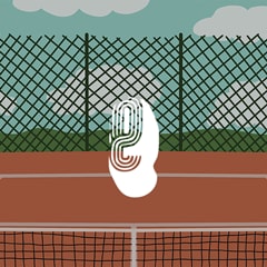 Icon for The court is a firm rectangular surface with a low net stretched across the center.