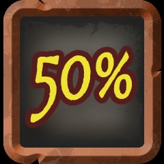 Icon for Complete 50% of the Game.