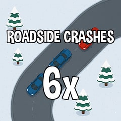 Crash 6 times into the roadside