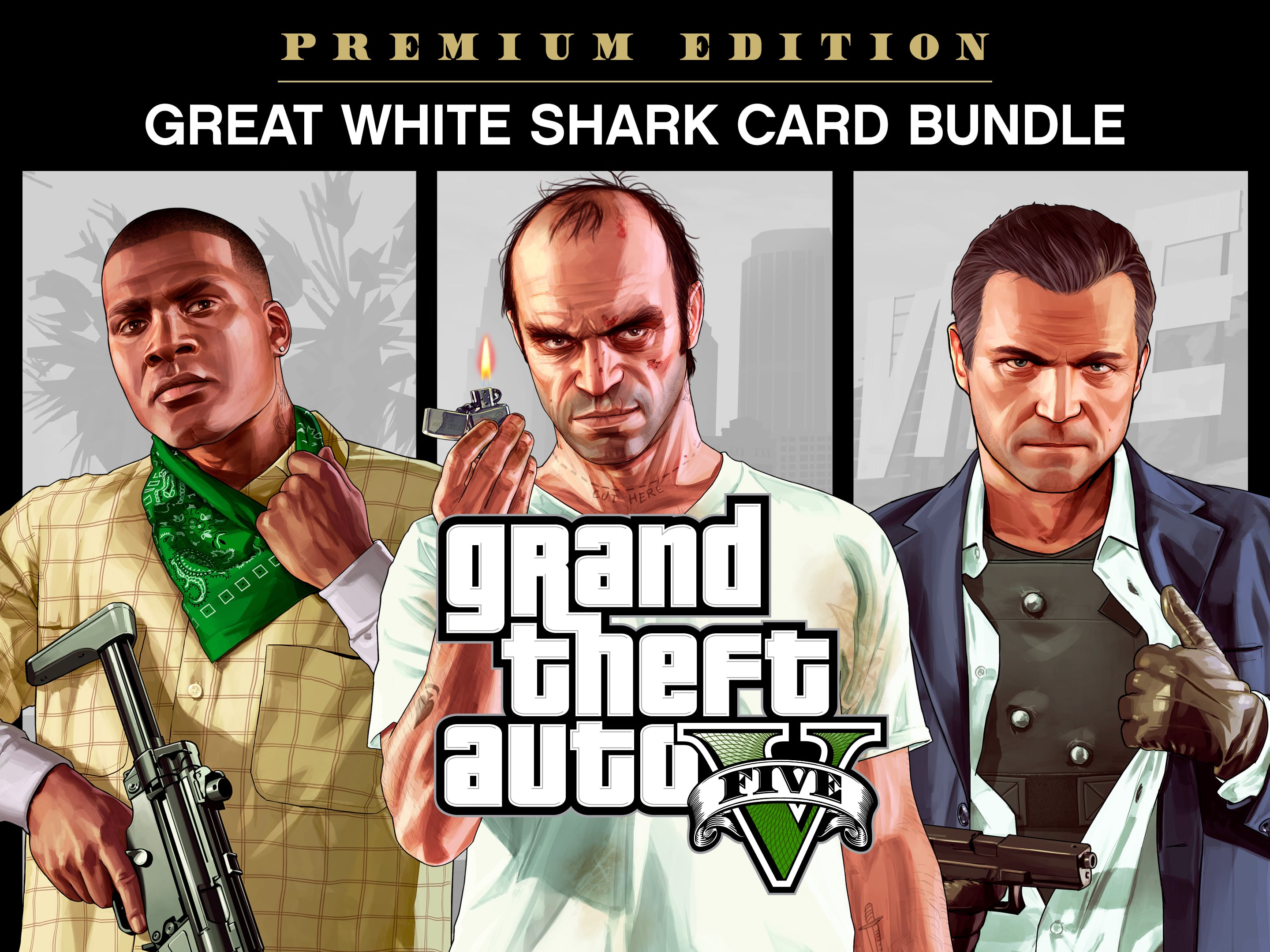 Bundle Grand Theft Auto V: Edição Premium & Pacote Tubarão-Branco