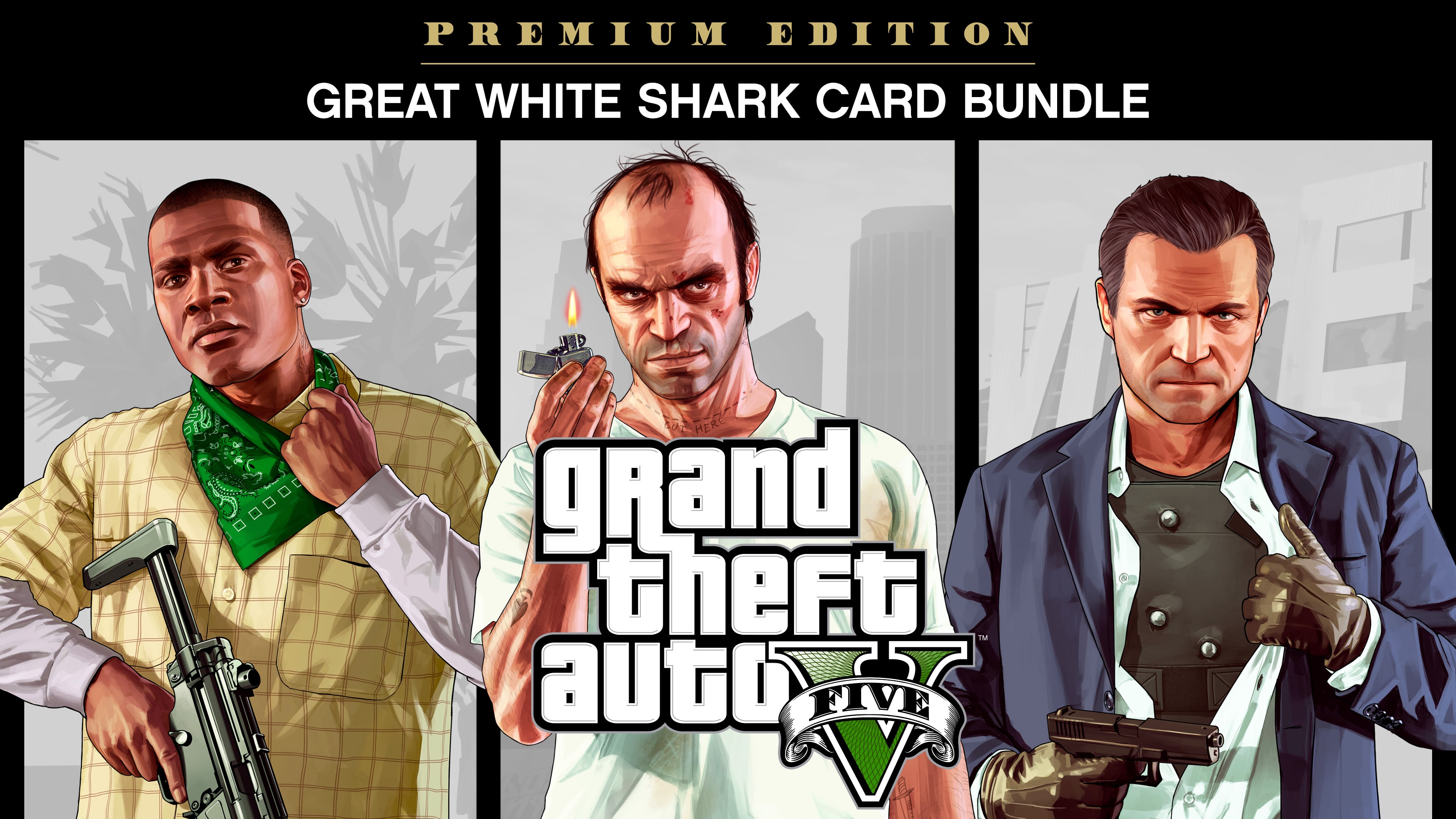Bundel met Grand Theft Auto V: Premium Edition en Great White Shark-cashcard