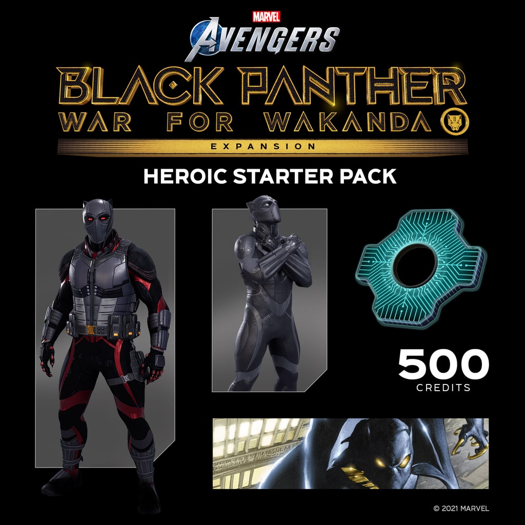 Pacote Heroico para Iniciantes do Black Panther de Marvel's Avengers - PS5