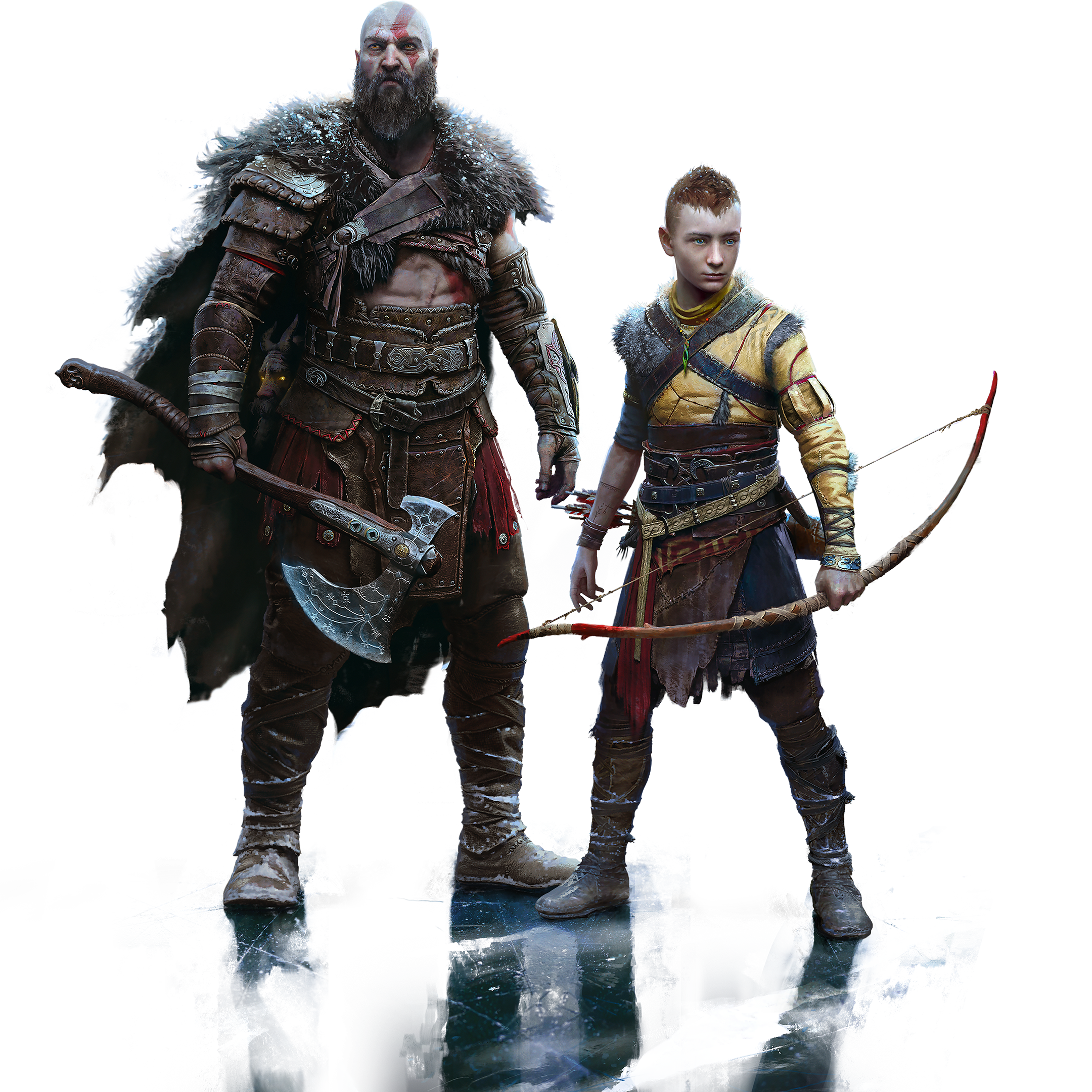 God of War Ragnarok Kratos + Atreus Statue Figure Set Official