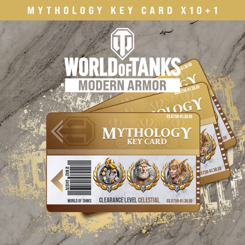 World of Tanks 10 Mythology Key Cards + 1 Bonus!