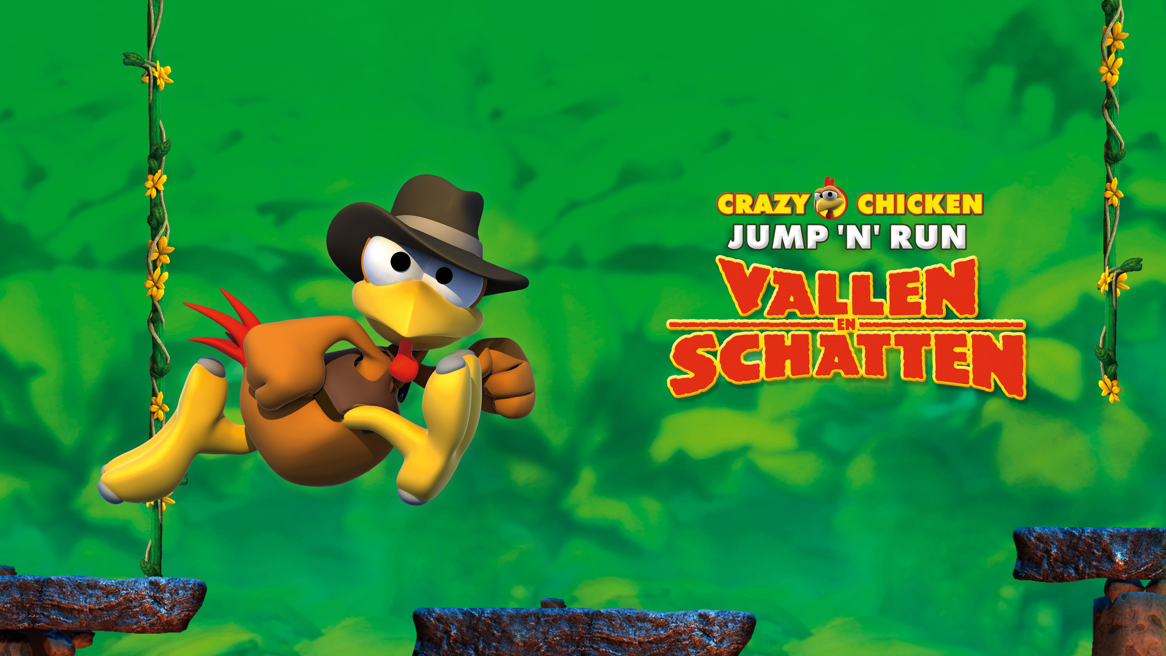 Crazy Chicken Jump 'n' Run Vallen en Schatten