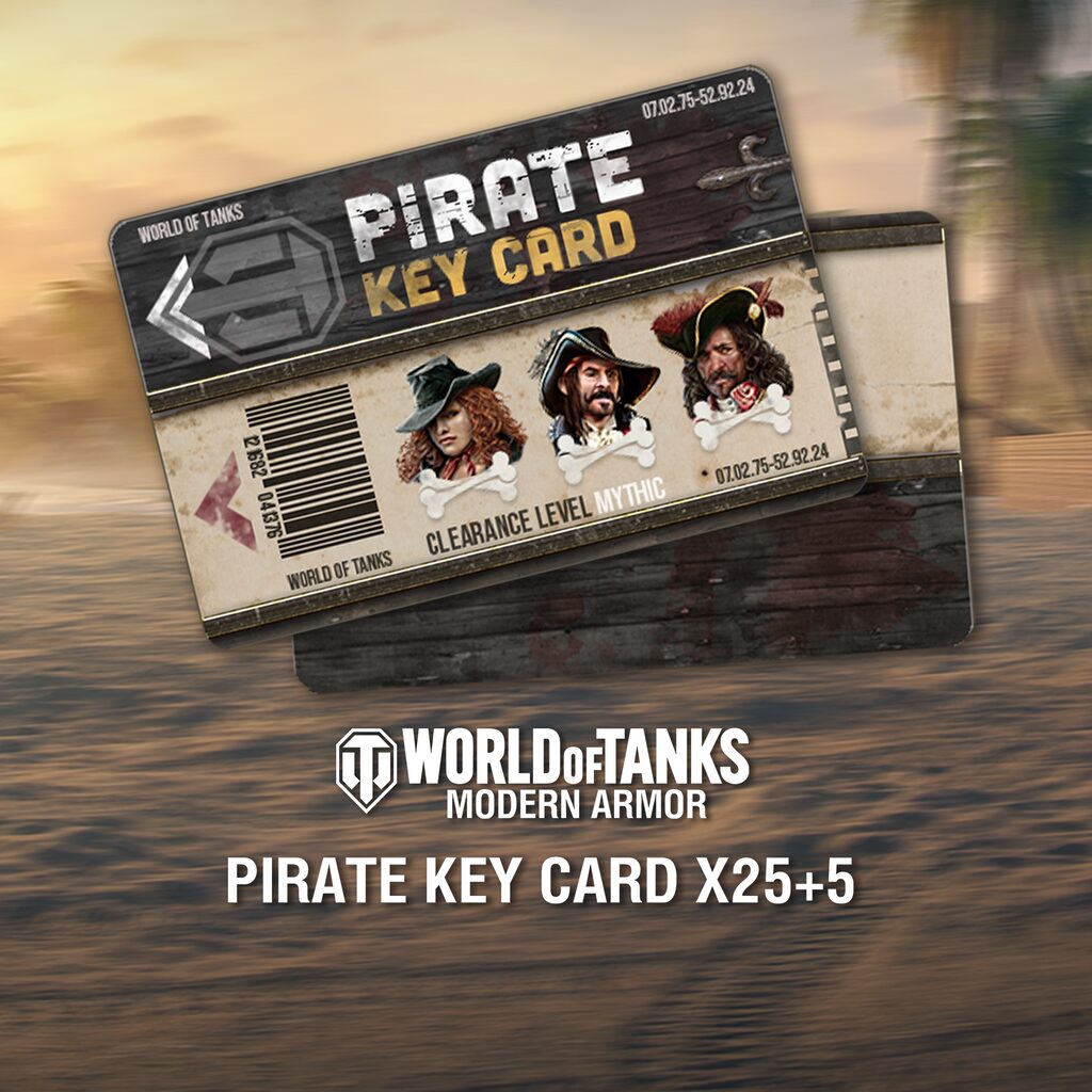 World of Tanks - 25 Pirate Key Cards + 5 Bonus!