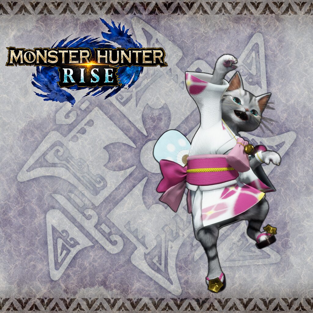 Monster Hunter Rise - "F Floral Yukata" Palico layered armor piece