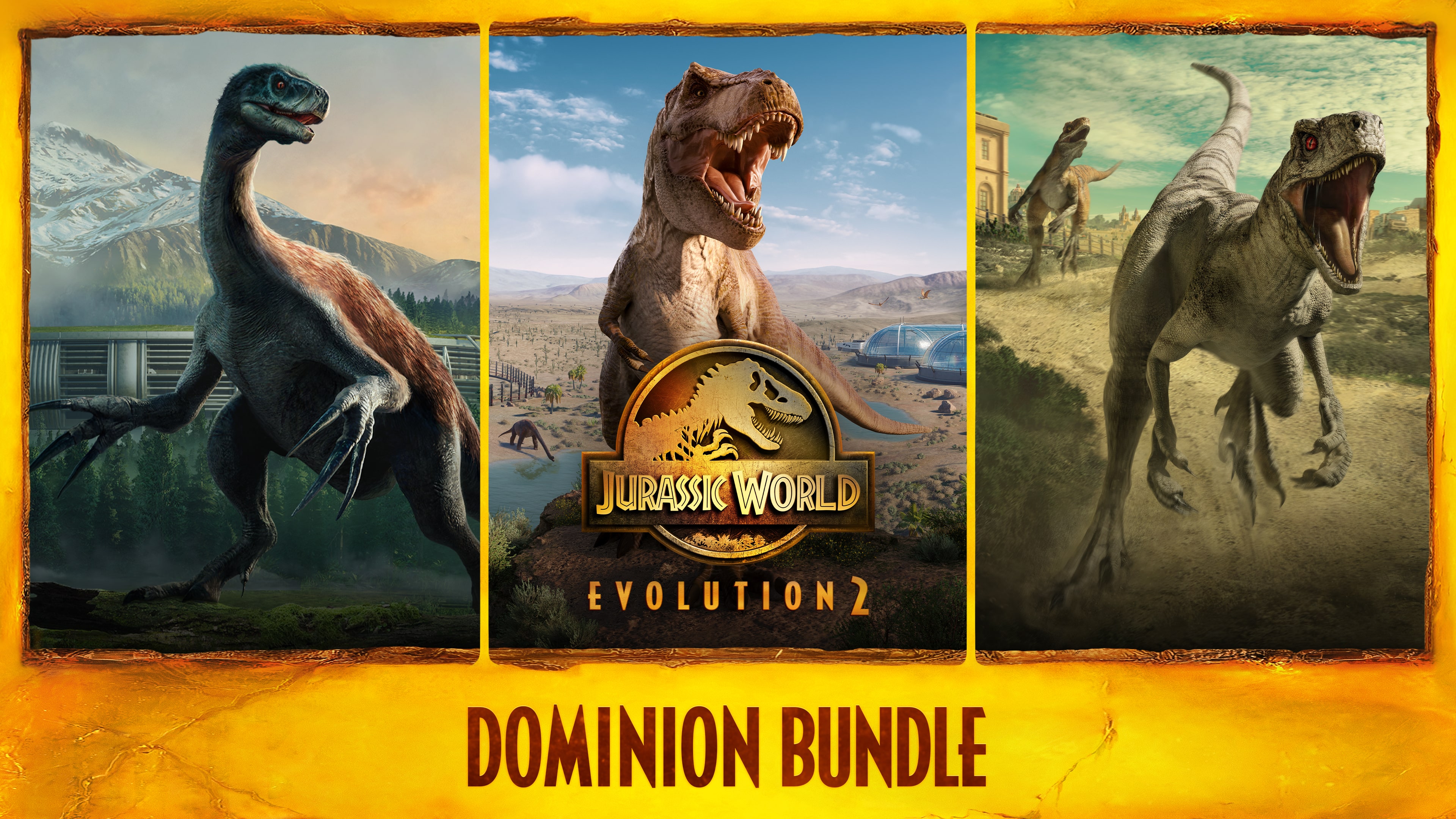 Jurassic World Evolution 2: Dominion-pakken inneholder: