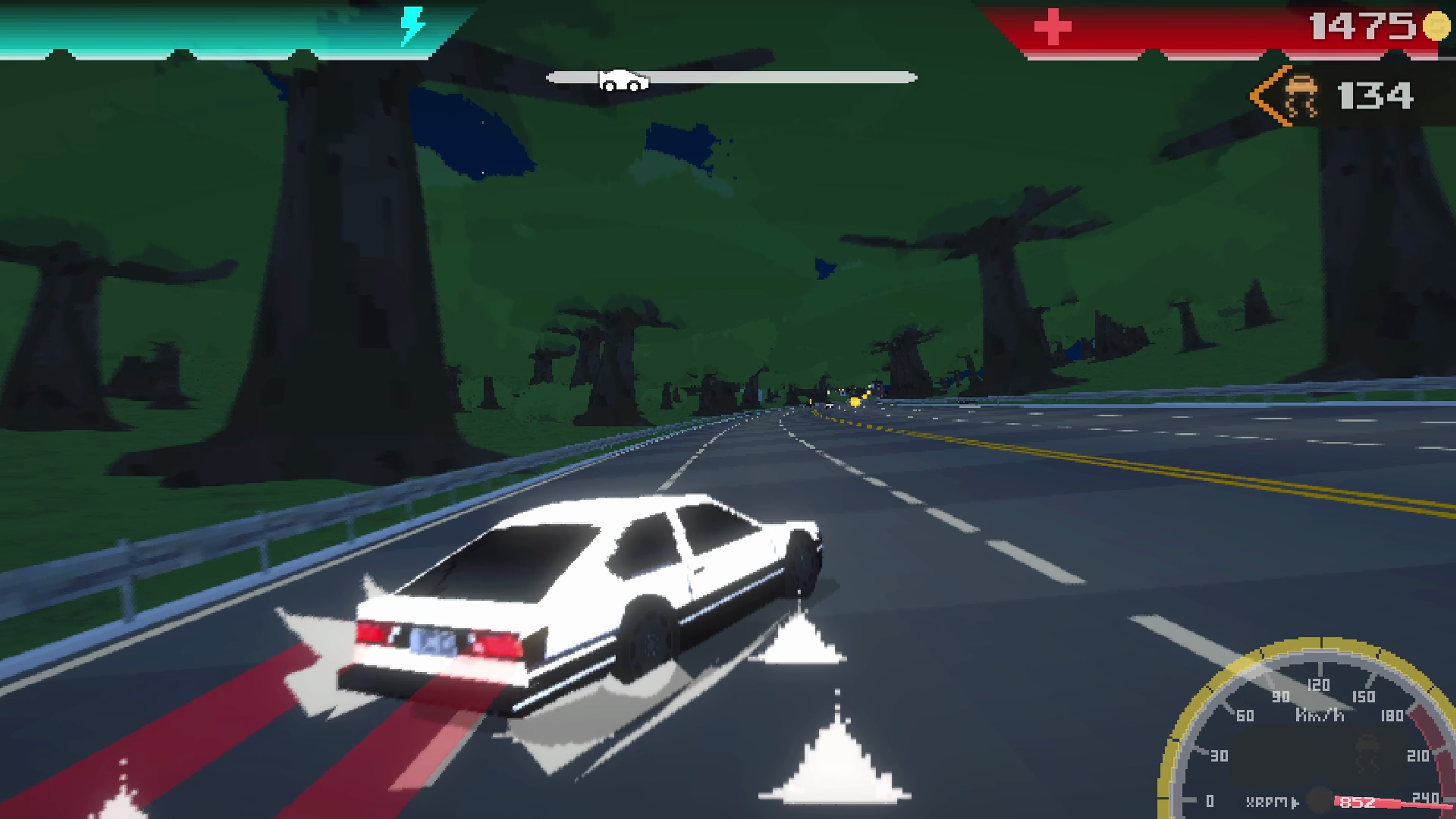 Neodori Forever tem cara de jogo de corrida antigo de PC e pistas