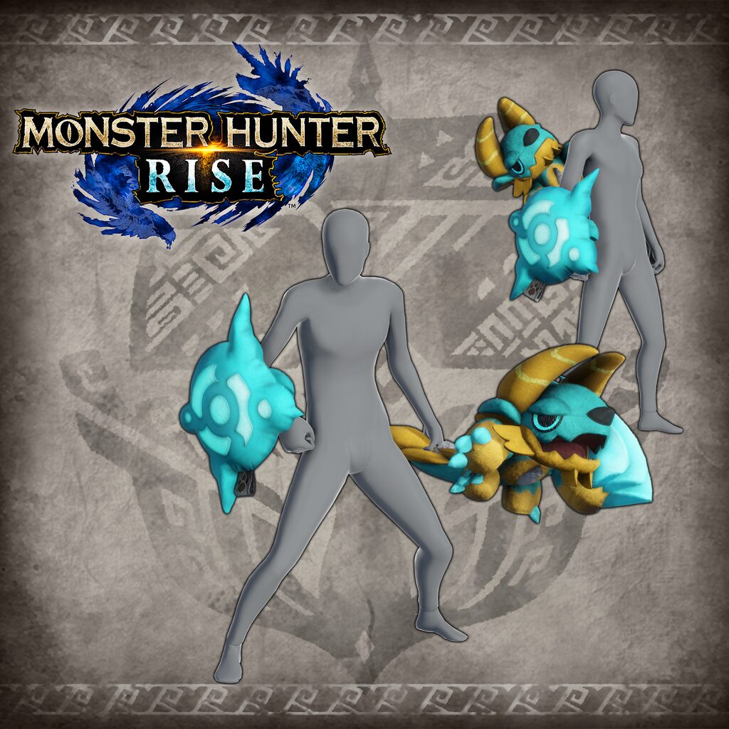 Monster Hunter Rise - "Stuffed Zinogre" Hunter layered weapon (Sword & Shield)