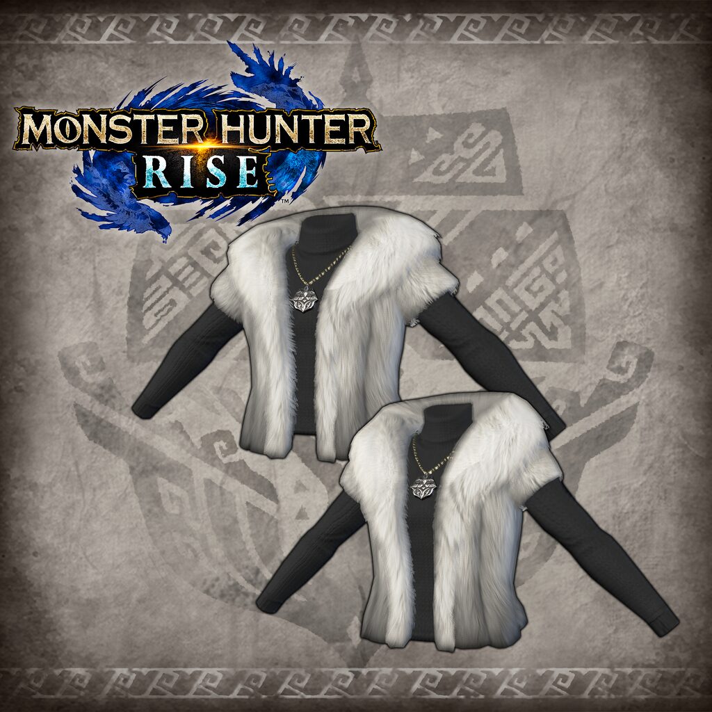 Monster Hunter Rise - "Fluffy Fur Robe" Hunter layered armor piece