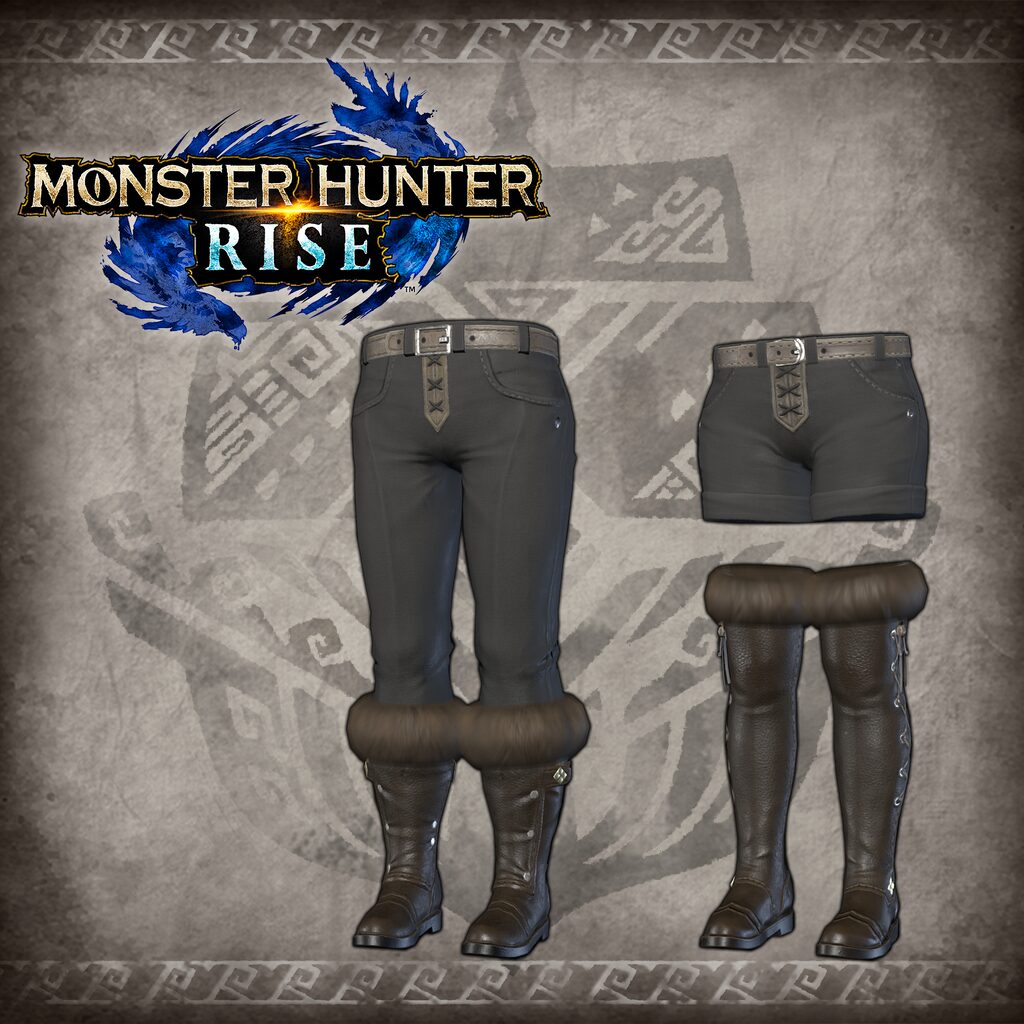 Monster Hunter Rise - "Fluffy Fur Boots" Hunter layered armor piece
