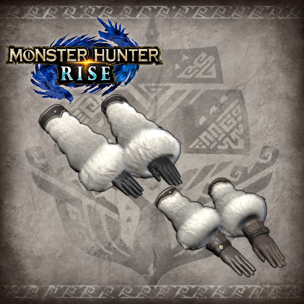 Monster Hunter Rise - "Fluffy Fur Gloves" Hunter layered armor piece