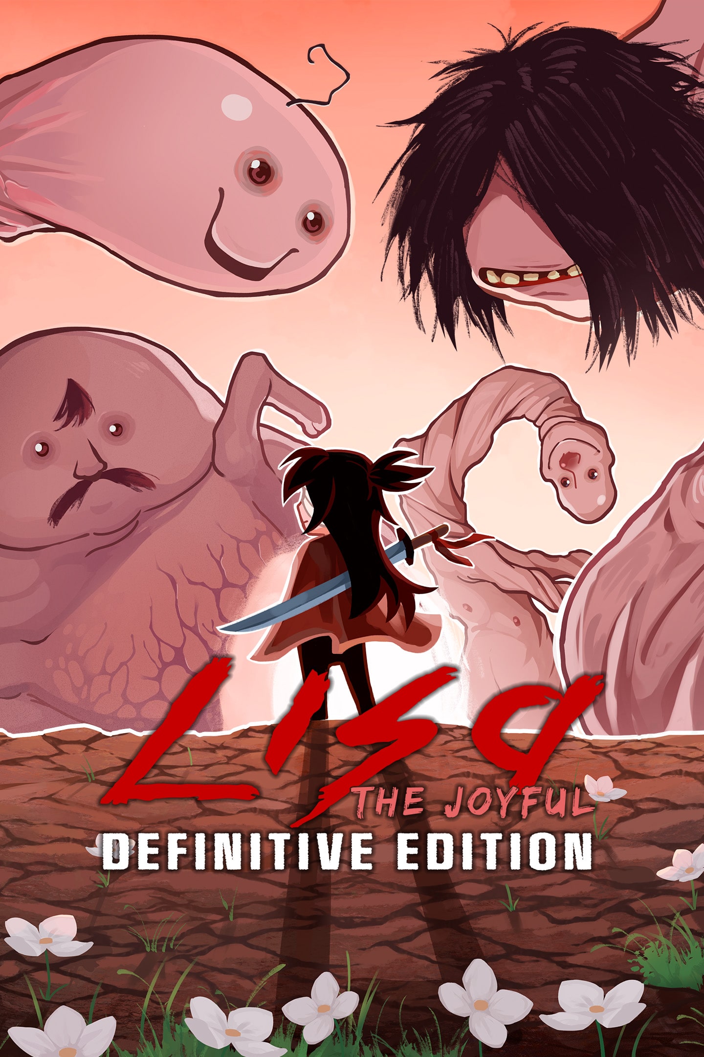 Capa do jogo LISA: Definitive Edition com um grupo de monstros em volta do personagem principal.
