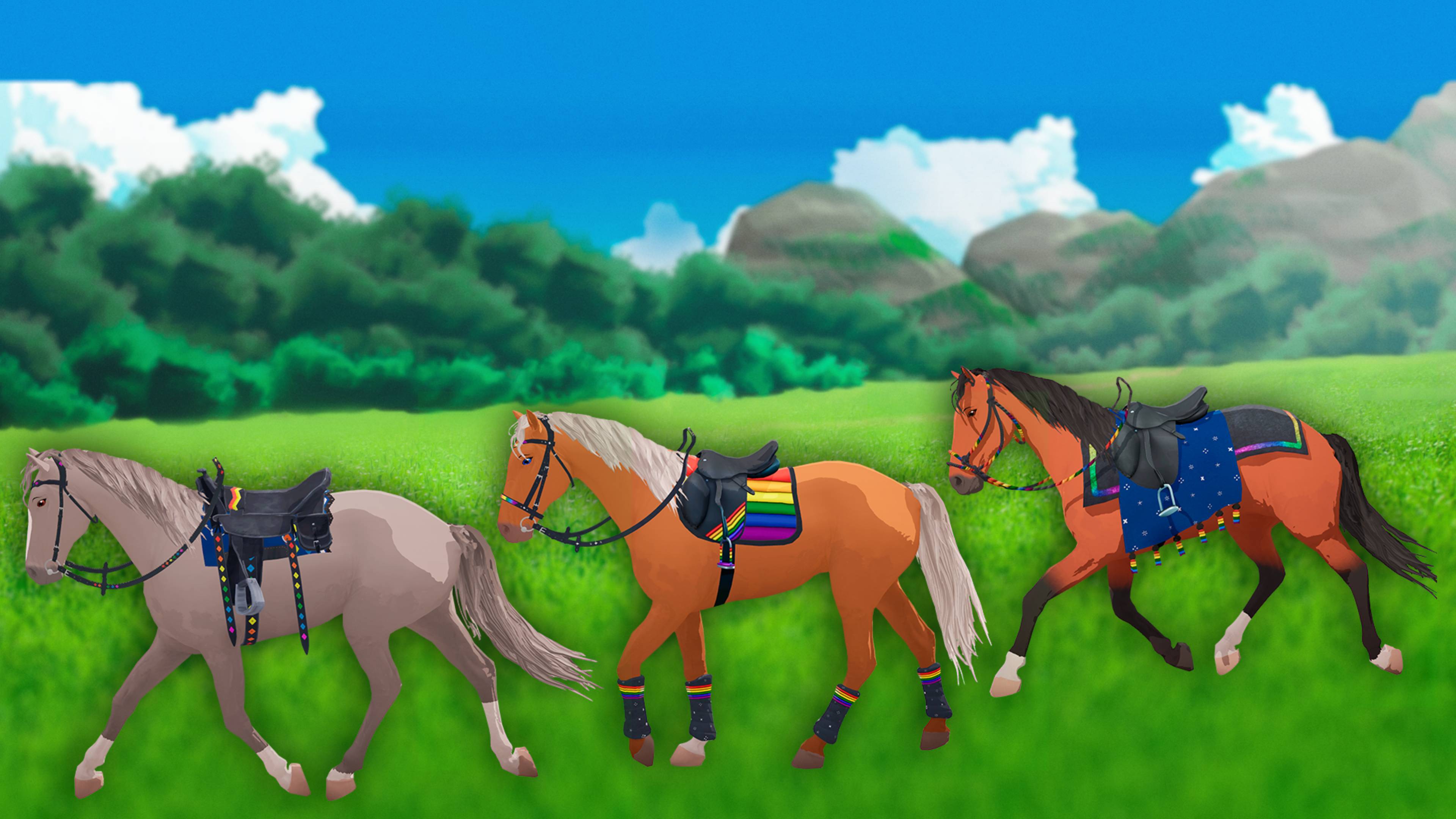 Horse Tales: Emerald Valley Ranch - Rainbow Tack Set