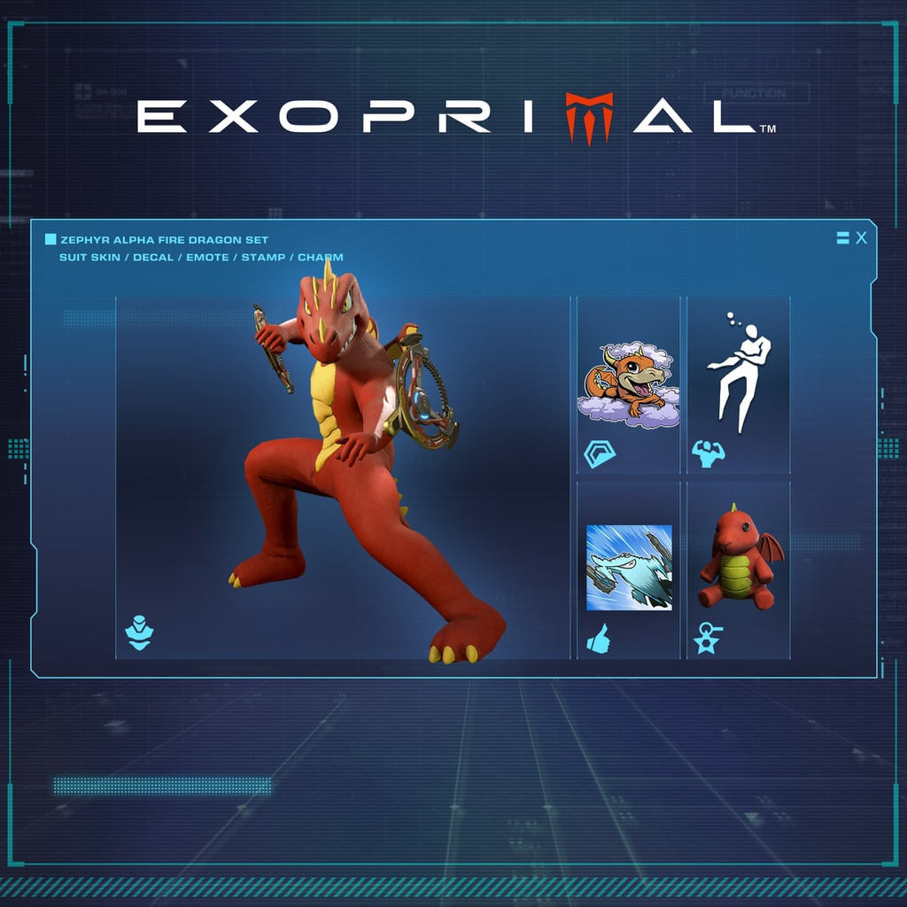 Exoprimal - Paquete Dragón de fuego de Zephyr Alfa