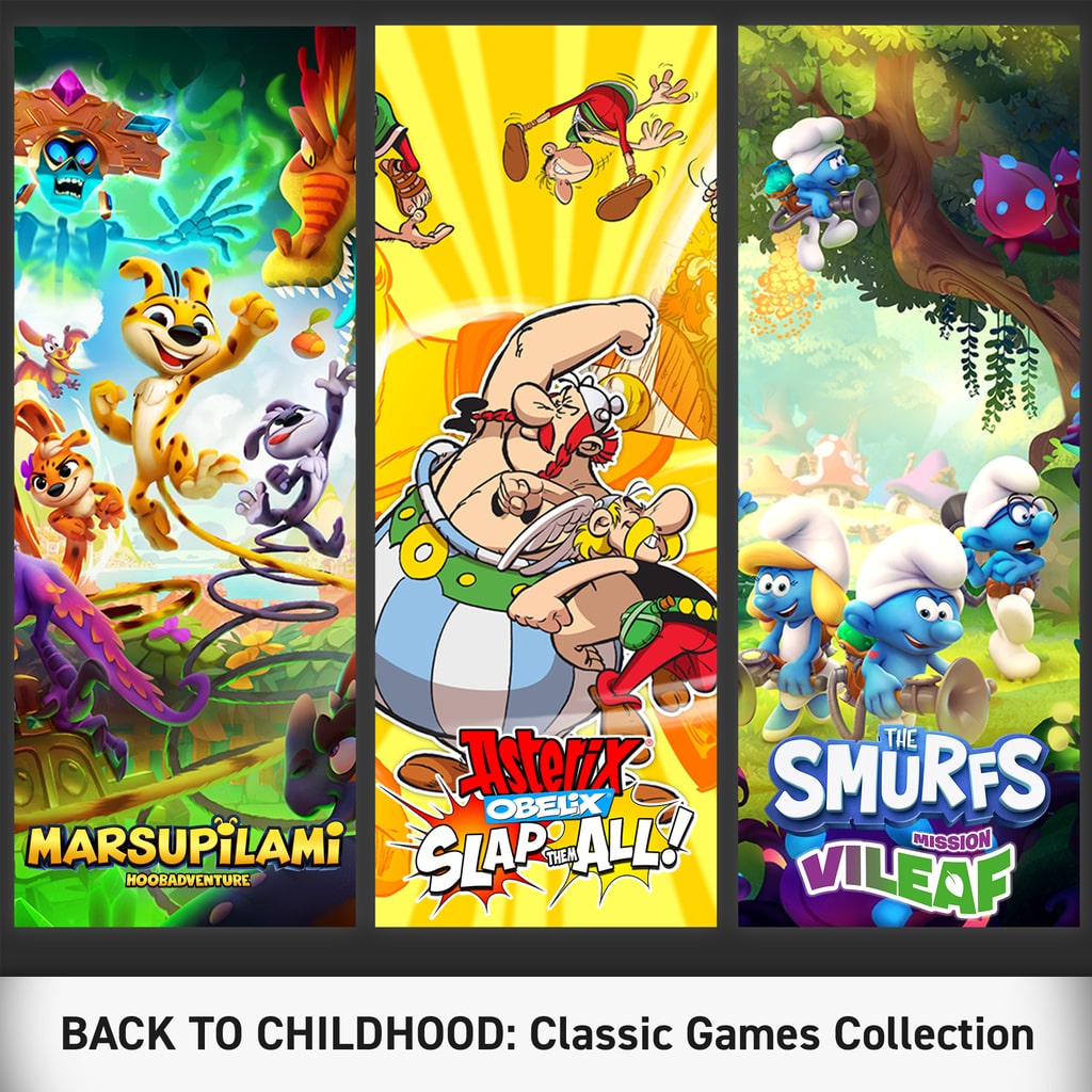 Back to Childhood: Classic Games Collection - Marsupilami - Hoobadventure, Asterix & Obelix: Slap'Them All!, The Smurfs - Mission Vileaf Bundle