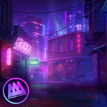 AAA Dynamic Scenes - Neon Metropolis Alley Dynamic Scene