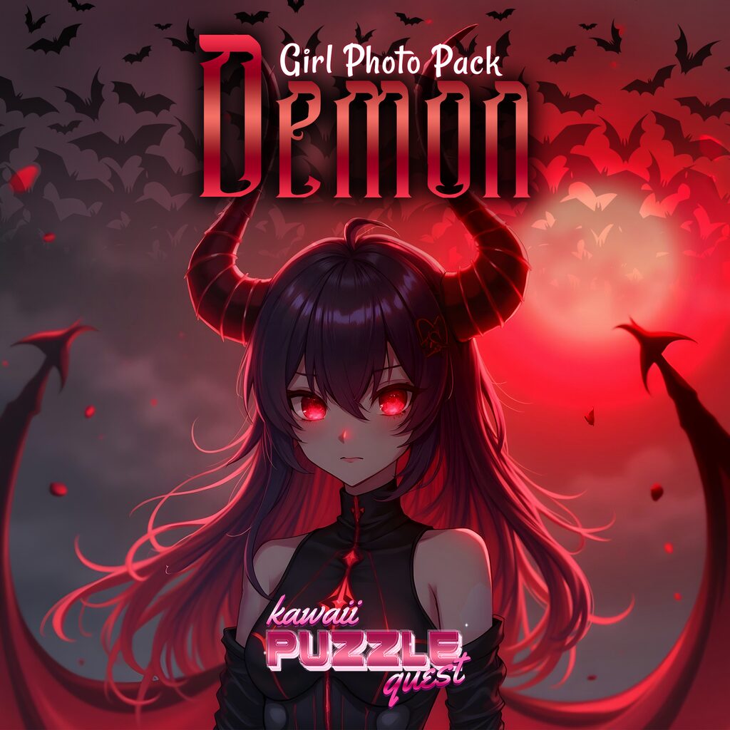 Kawaii Puzzle Quest - Demon Girl Photo Pack