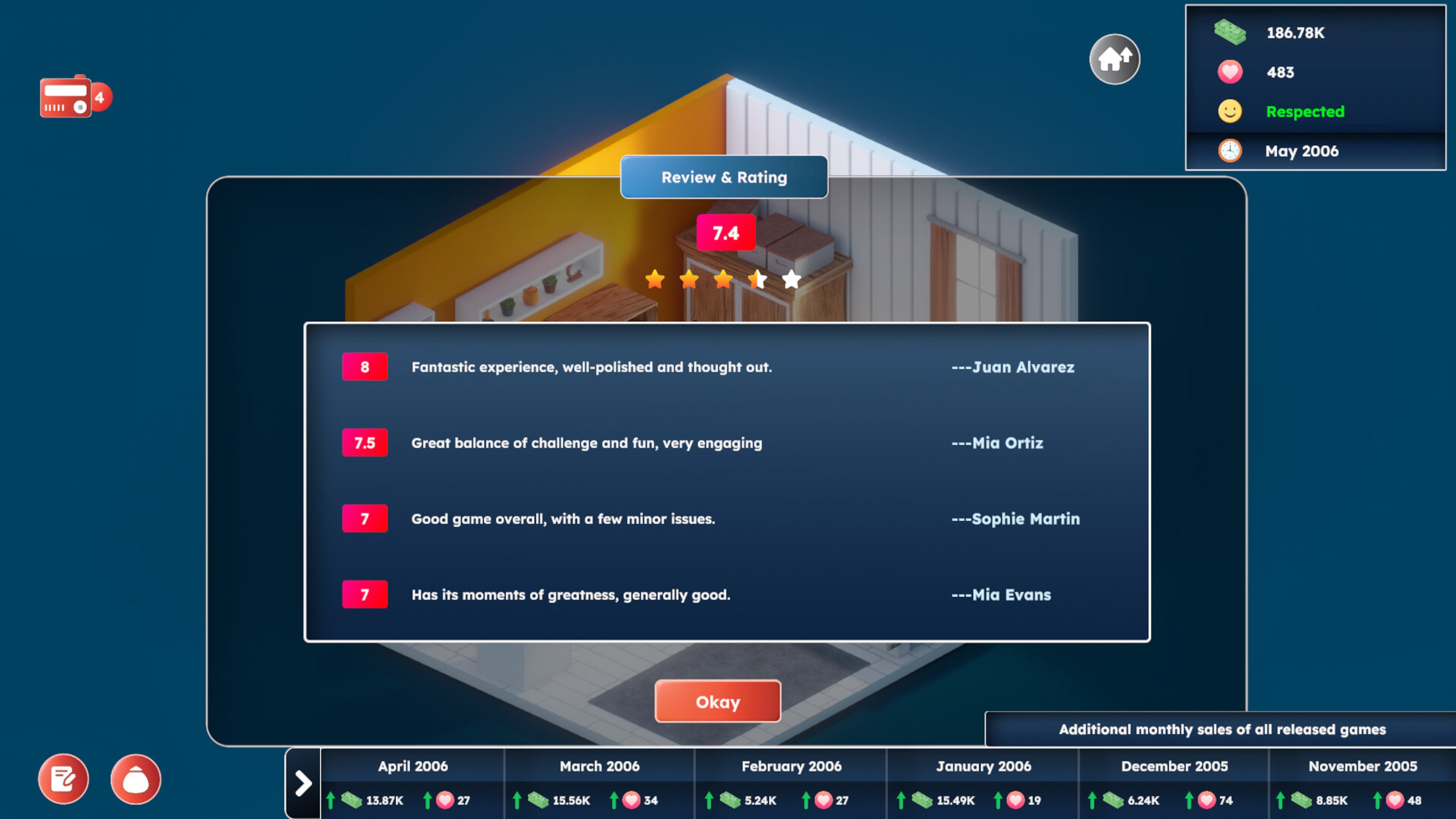 #5. Game Builder Tycoon (PlayStation) Podle: PlayWay plc