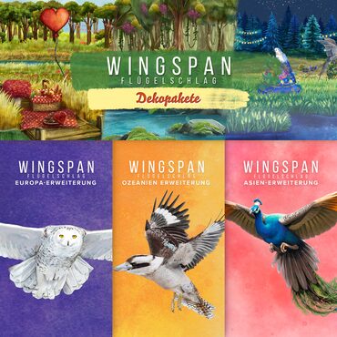 Wingspan (Flügelschlag) - Europa + Ozeanien + Asien + Dekopakete PS4 & PS5