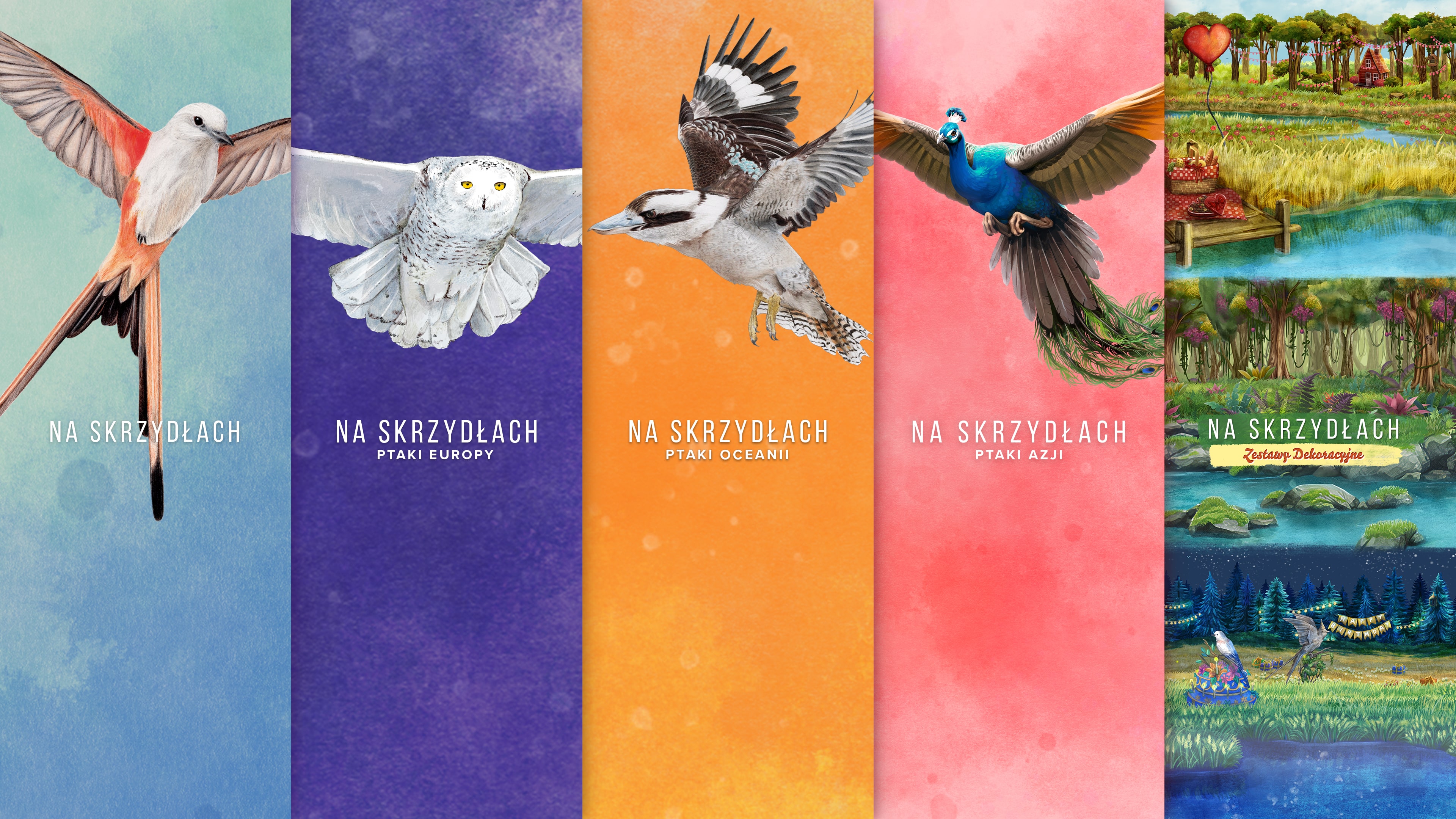 Wingspan (Na Skrzydłach) + Ptaki Europy + Oceanii + Azji + Zestawy Dekoracyjne PS4 & PS5