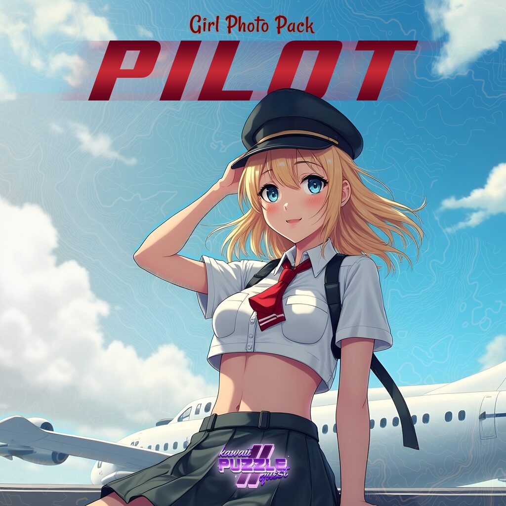 Kawaii Puzzle Quest 2 - Pilot Girl Photo Pack