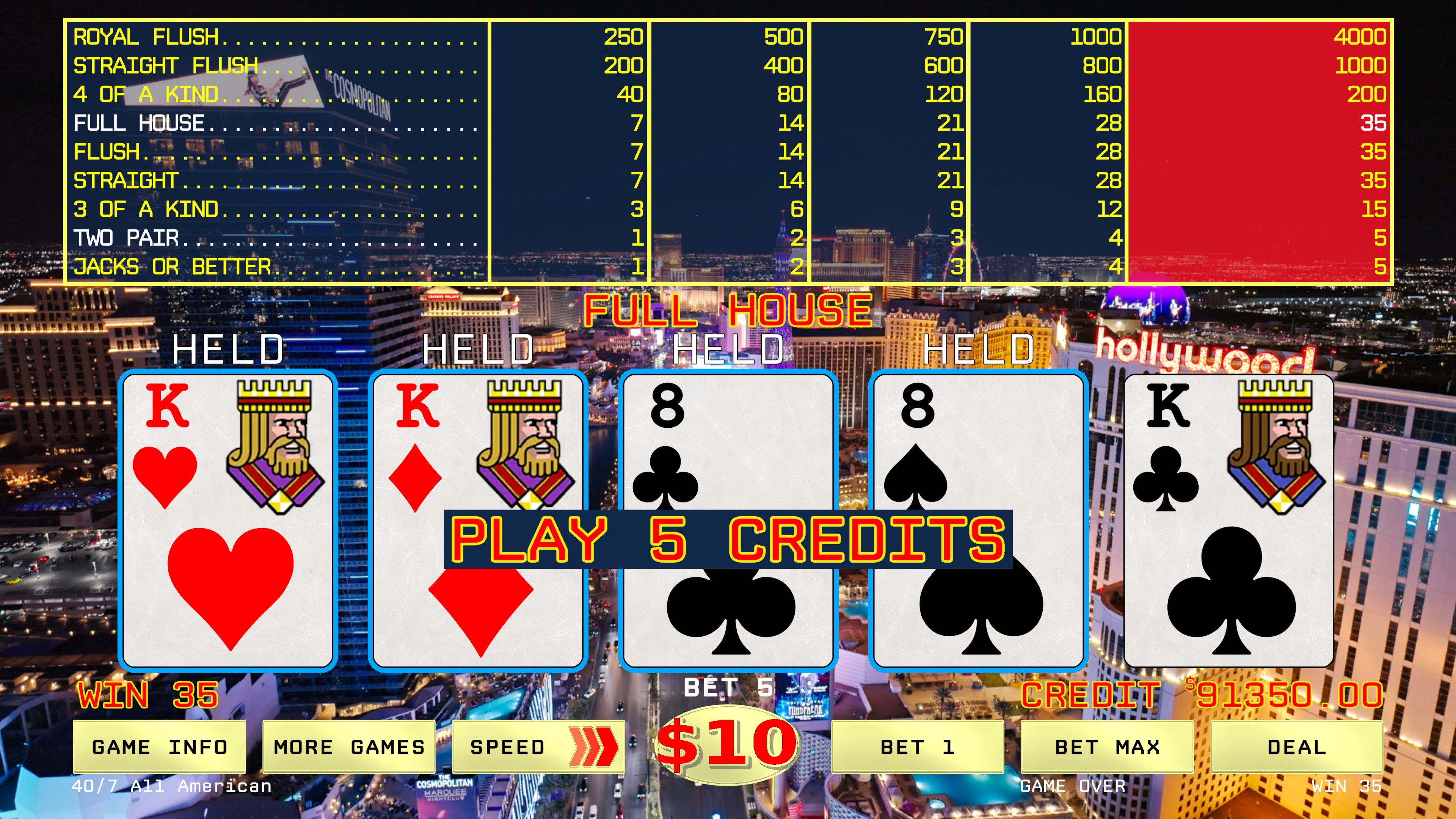 Classic Video Poker screenshot