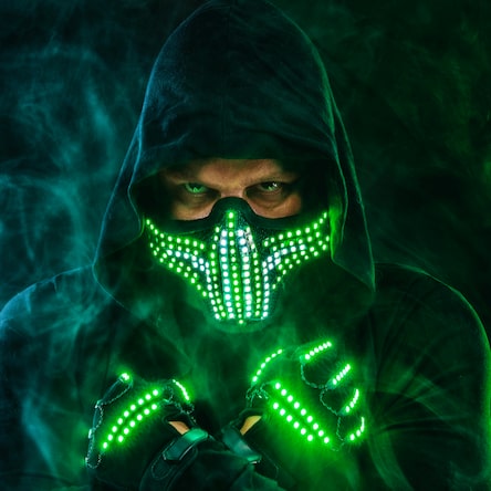 4K Brain Breaker Hoodie Neon Mask Ninja Gamer Avatar