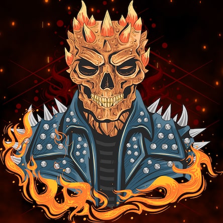 4K Brain Breaker Gangster Hell Fire Skull Gamer Avatar