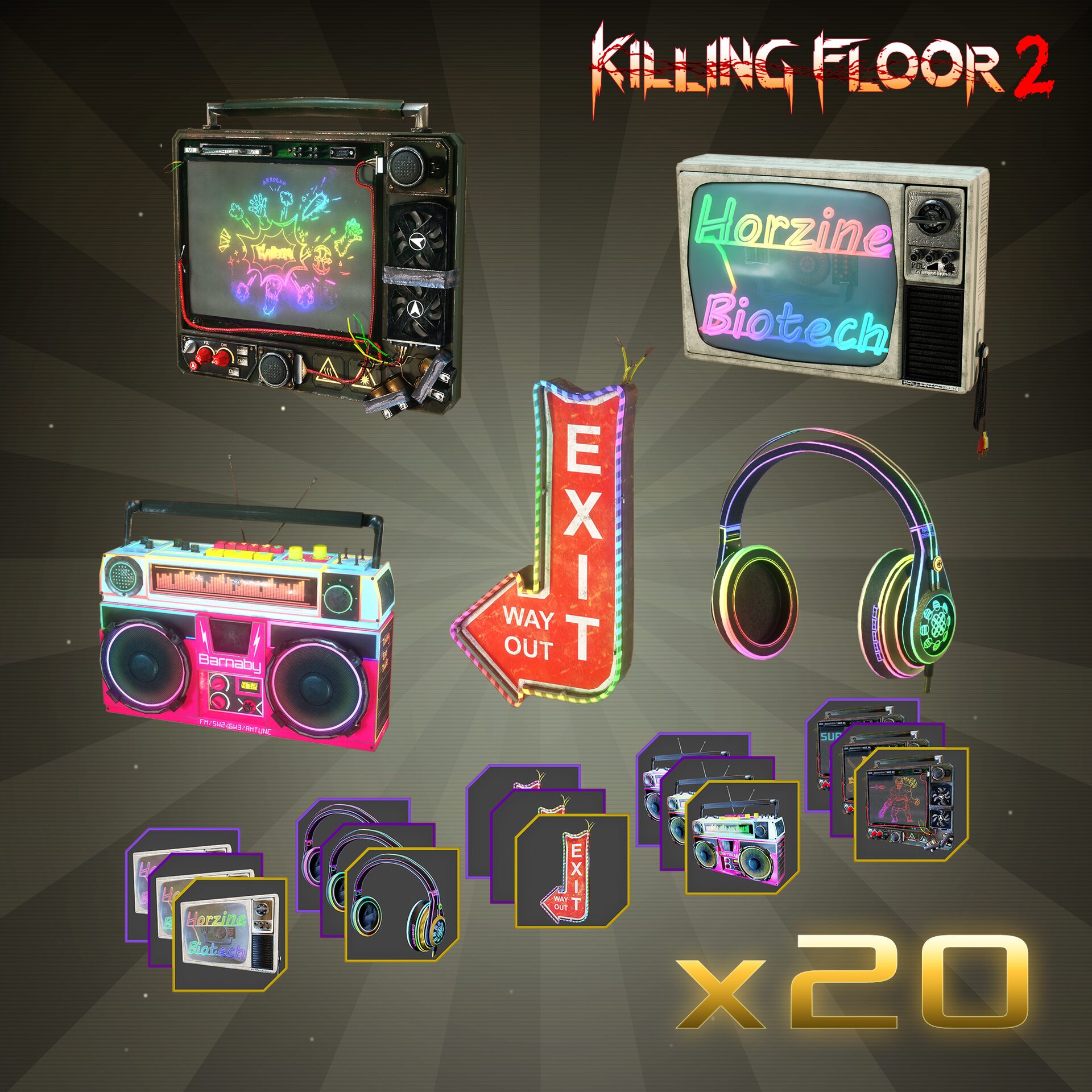 Killing Floor 2  - Retro Neon Gear Cosmetic Bundle