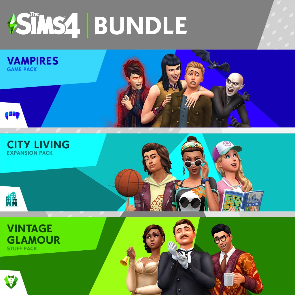 The Sims™ 4 Bundle - City Living, Vampires, Vintage Glamour Stuff (English/Chinese Ver.)