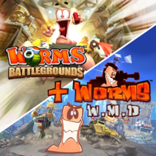 Worms Battlegrounds + Worms W.M.D for playstation