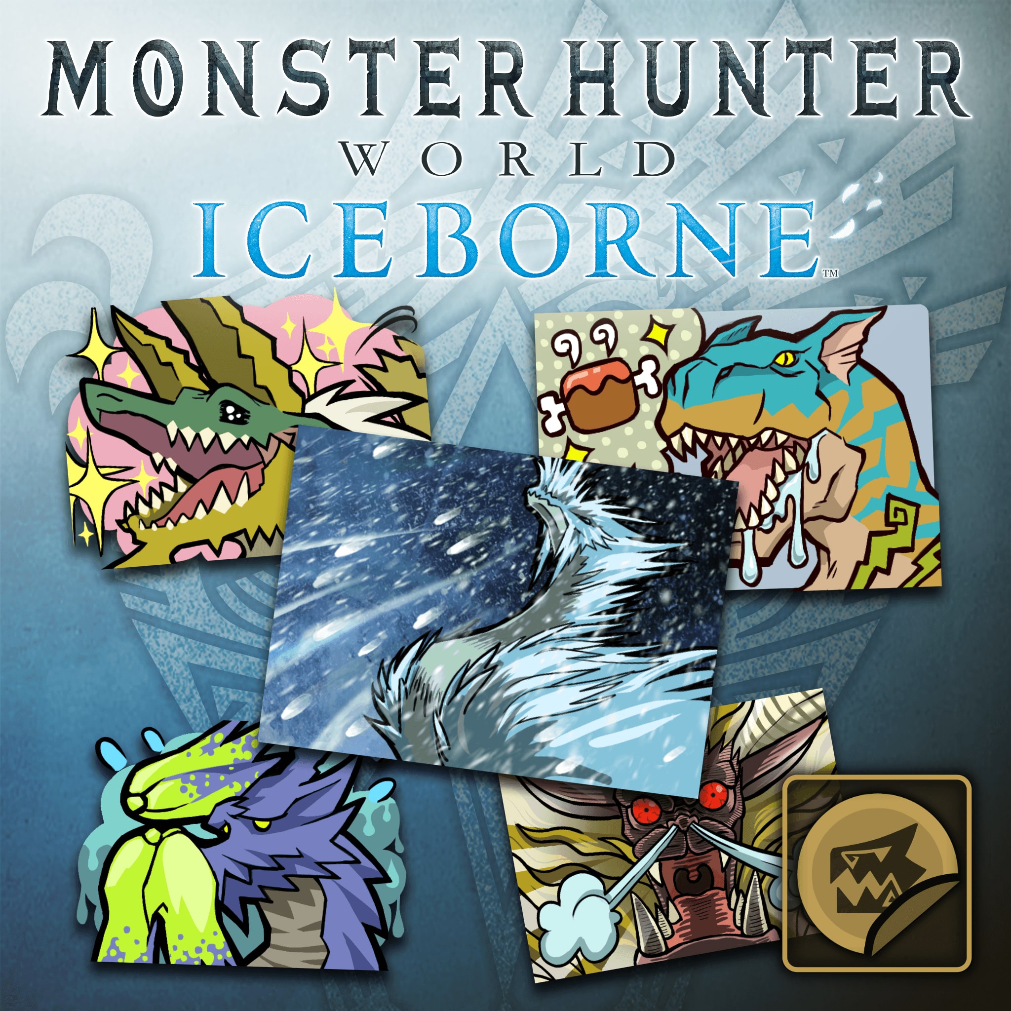 MHW:I Conjunto de Adesivos: Conjunto de Monstros de Iceborne