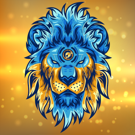 4K Brain Breaker Amazing Lion Gold And Blue Head