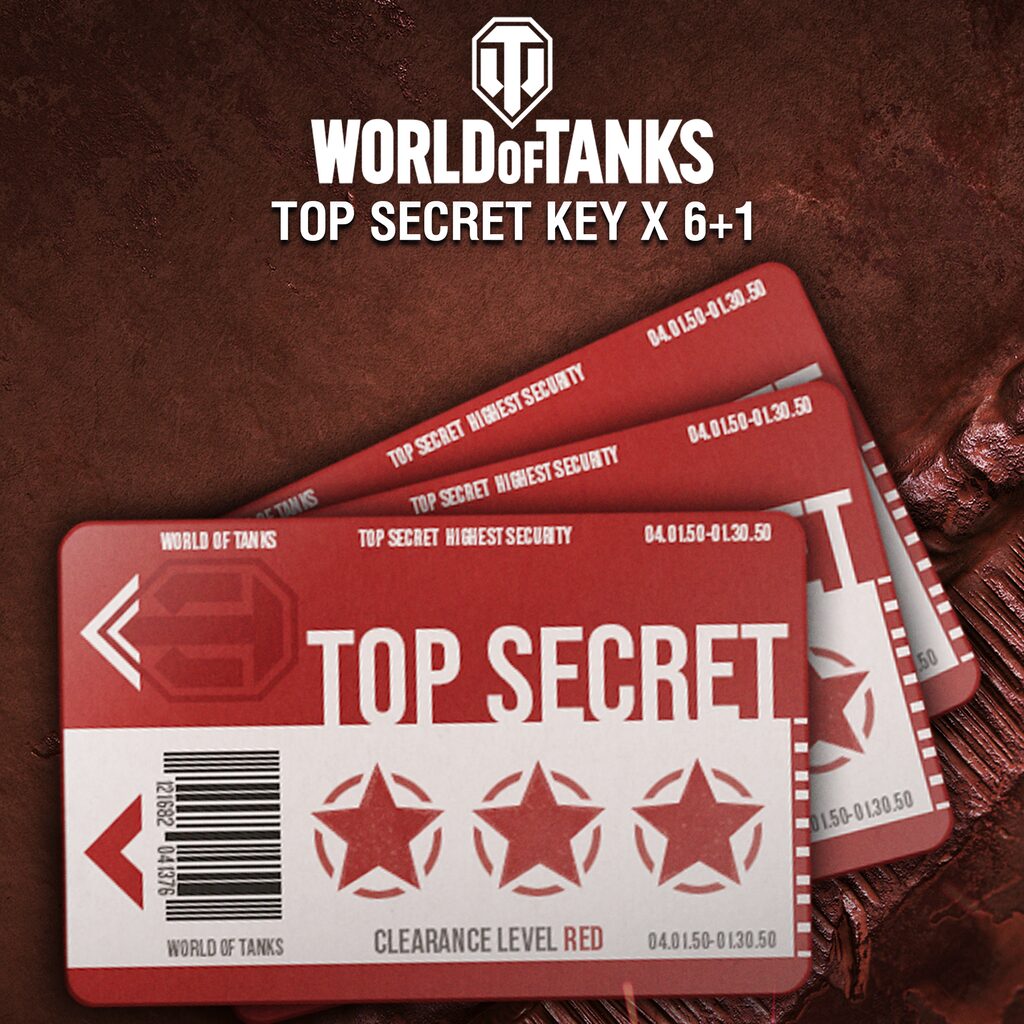 World of Tanks - 6 Top Secret Key Cards + 1 Bonus!